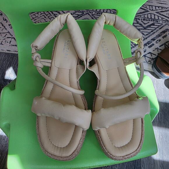 Equitare Kinga platform espadrille sandals in cream/Beige - Picture 16 of 16